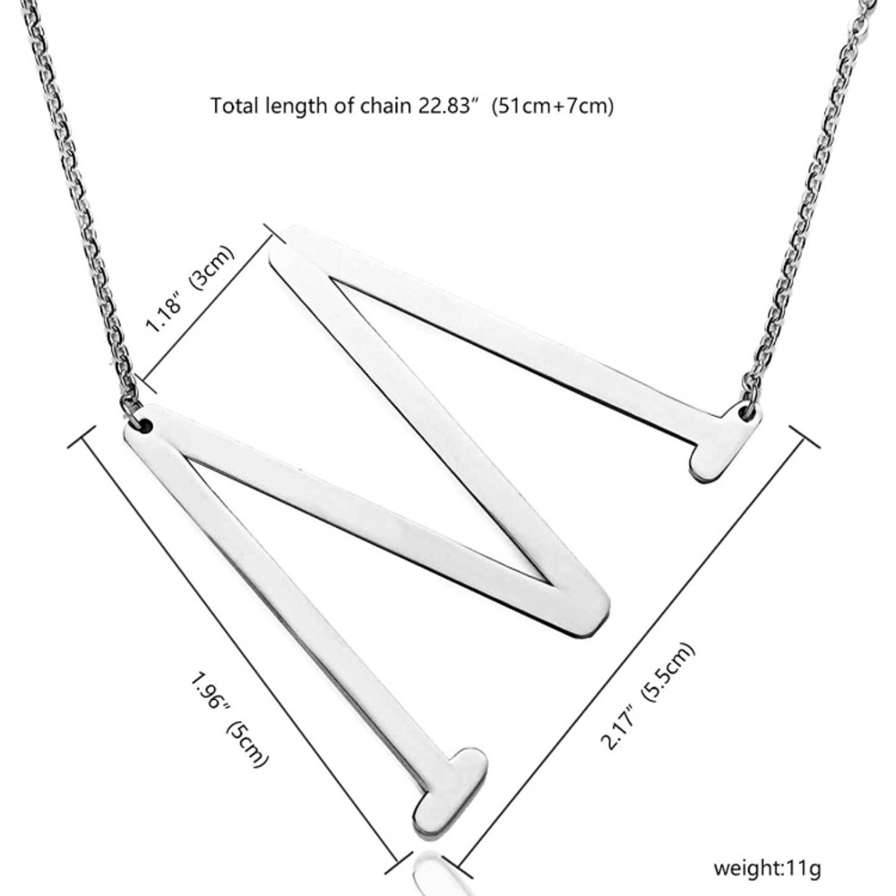 ✨• SILVER Woman’s NameInitial Necklace •| M | *NWT - Picture 4 of 8